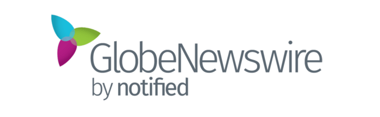 Das Logo von GlobeNewswire by notified zeigt drei sich überschneidende Blütenblätter in Blau, Teal und Magenta links vom Text "GlobeNewswire by notified" in einer modernen grauen Schrift auf hellem Hintergrund.